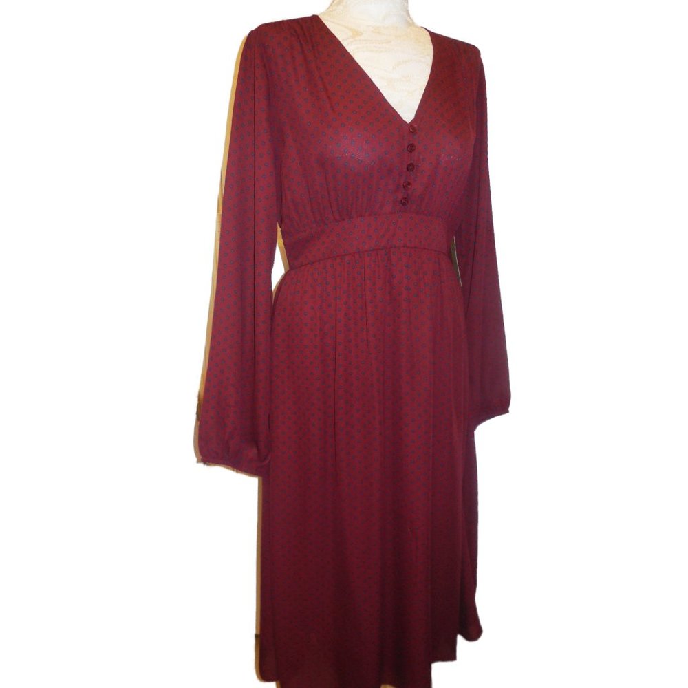 Dress Polka Dot NEW retro fit & flare long sleeve bellow knee summer party